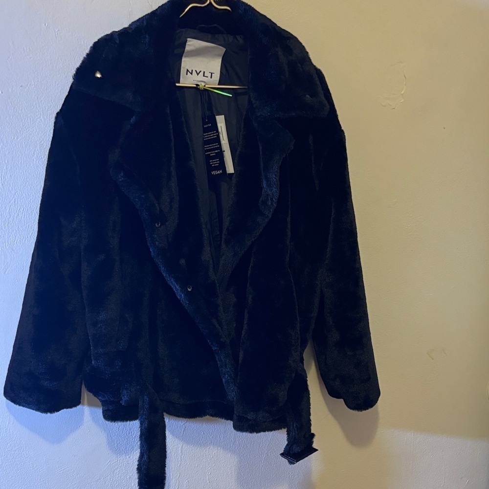 NVLT Women's Midnight Faux Fur Teddy Jacket